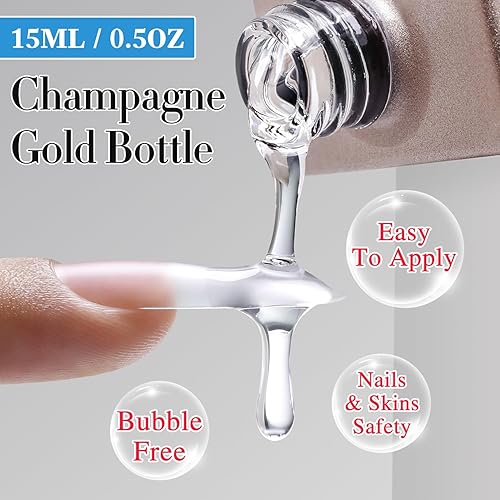 Miniatura 9 de Double Rhythm Juego de 2 piezas de gel de pegamento de uñas de 0.5 onzas para puntas de uñas acrílicas postizas y uñas a presión, kit de esmalte de