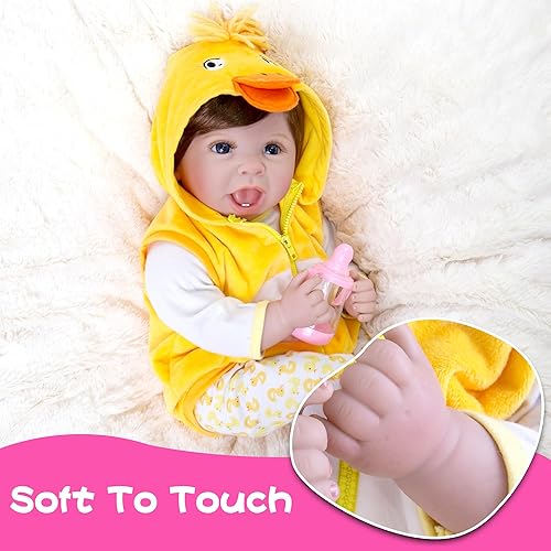 Miniatura 5 de Muñeca Reborn  Muñecas de bebé recién nacidas realistas de 22 pulgadas  Conjunto de regalo de muñeca de bebé realista con cuerpo suave y pesado, con