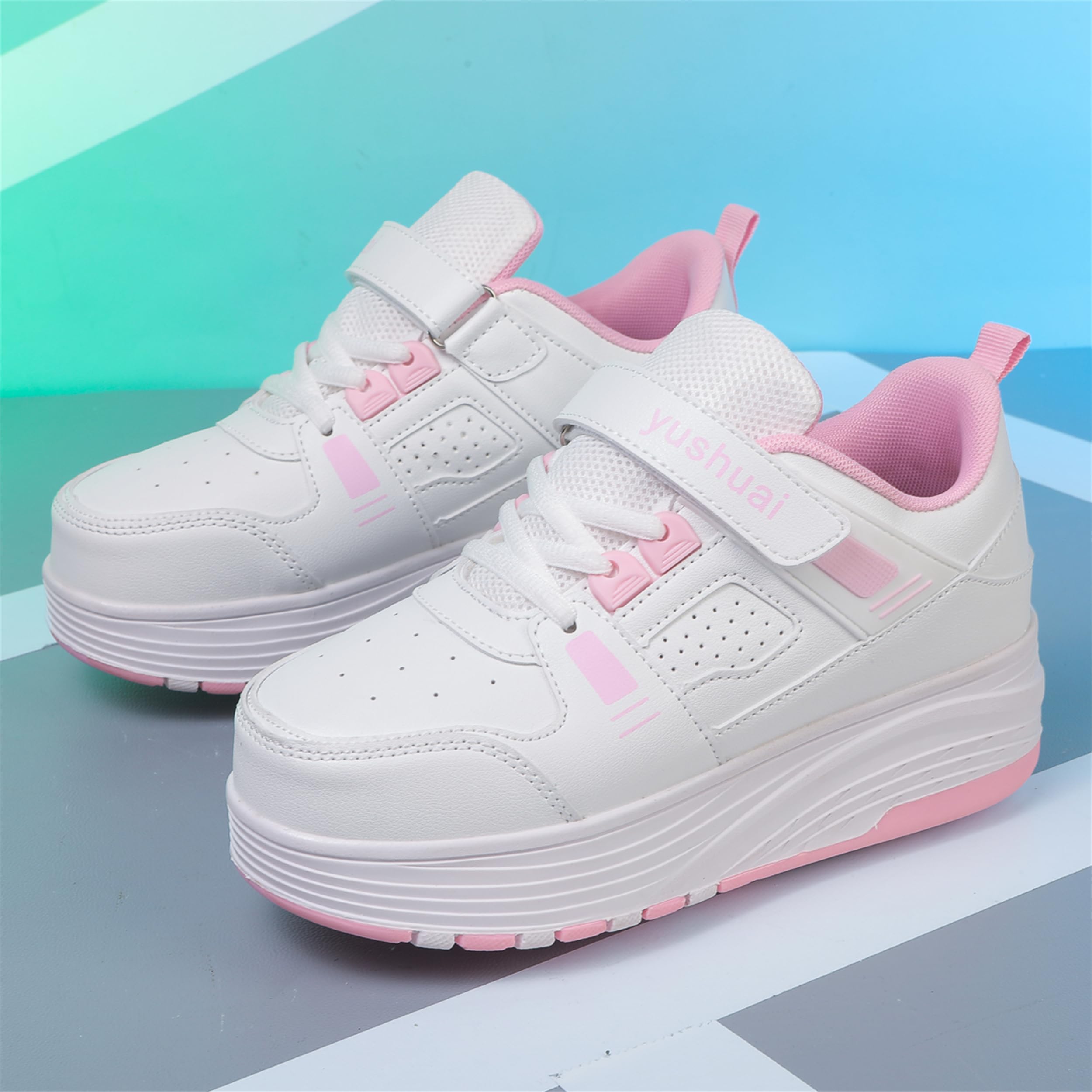 Zapatos con Ruedas para niños y niñas, Zapatillas de Deporte al Aire Libre con Ruedas para niños, Zapatillas de Skateboard con 4 Ruedas Ajustables para Pascua, Cumpleaños, Navidad