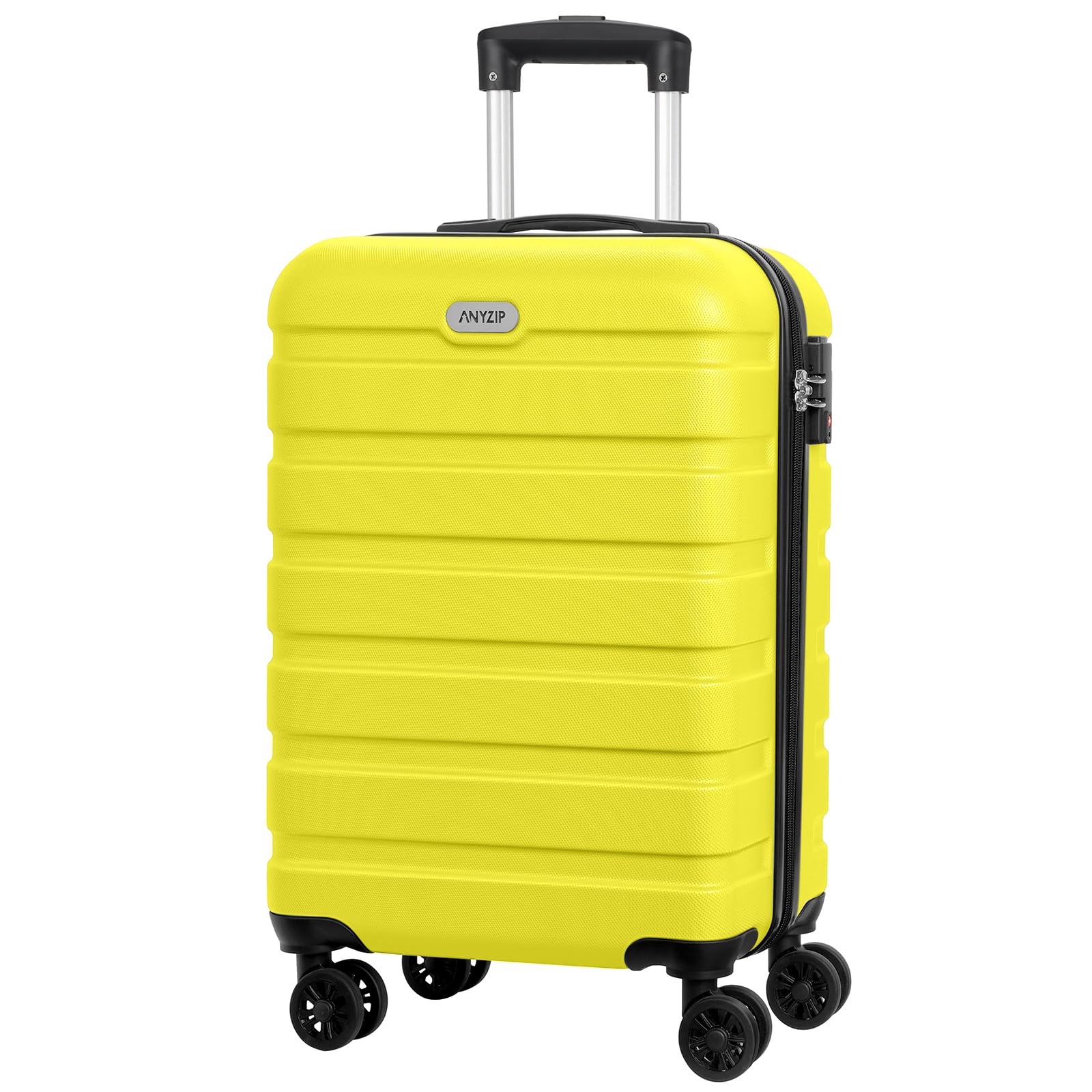 AnyZip Luggage PC ABS Hardside Lightweight Suitcase with 4 Universal Wheels TSA Lock Carry-On 20 Inch Yellow