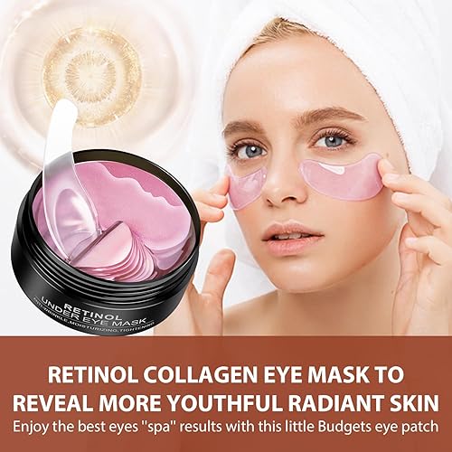 Miniatura 5 de Parches debajo de los ojos para ojos hinchados ojeras  30 pares de almohadillas de gel de ojos de colágeno de retinol, reducen las arrugas, bolsas