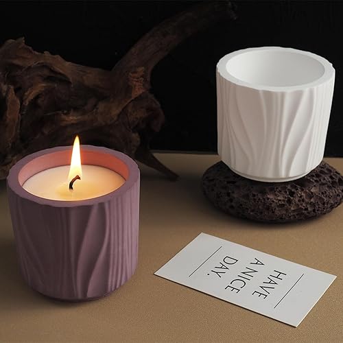 Miniatura 5 de Caja de almacenamiento de maceta suculenta de rayas redondas, moldes de resina epoxi de yeso, tarro de vela simplicidad, molde de silicona