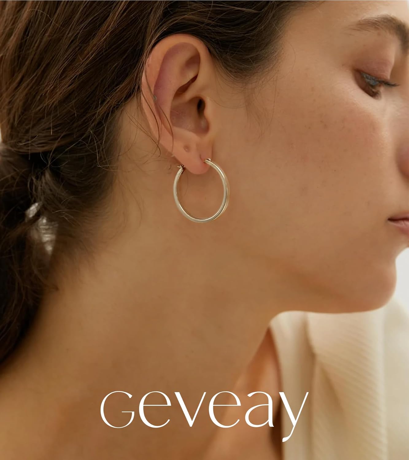 S925 Sterling Silver Post Hoop Earrings for Women Large Lightweight Silver Hoop Earrings 3mm Wide Thin Big Hoop Earrings for Women 30/40/50/60mm - Image 4