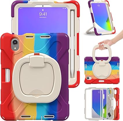 Amazon Co Jp Ipad Mini6 ケース 21 Ipad Mini 6 ケース Ipad Mini 第6世代 ケース ショルダー シリコン ハンドル付き 子供用 Apola ポリカーボネイト ハードシェル ソフトtpu の3層構造で 360度回転式スタンド機能 耐衝撃 衝撃吸収 アイパッド ミニ Mini 6 21