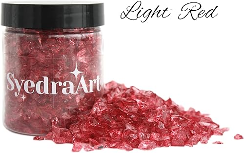 Miniatura 71 de Syedra - Juego de 3 piezas de vidrio triturado para manualidades, arte de resina, piezas de espejo de color triturado, 1 libra (amarillo)