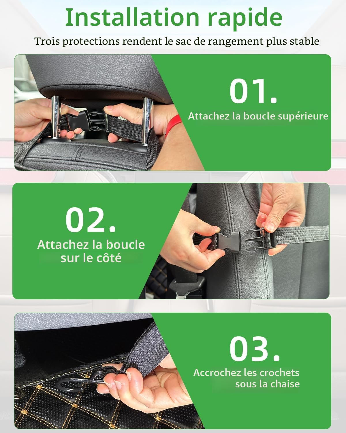 Lot de 2 organisateurs de siège de voiture, grande protection de dossier et sac de rangement étanche multifonction pour enfants, protection de siège avec table pliante, poche pour tablette