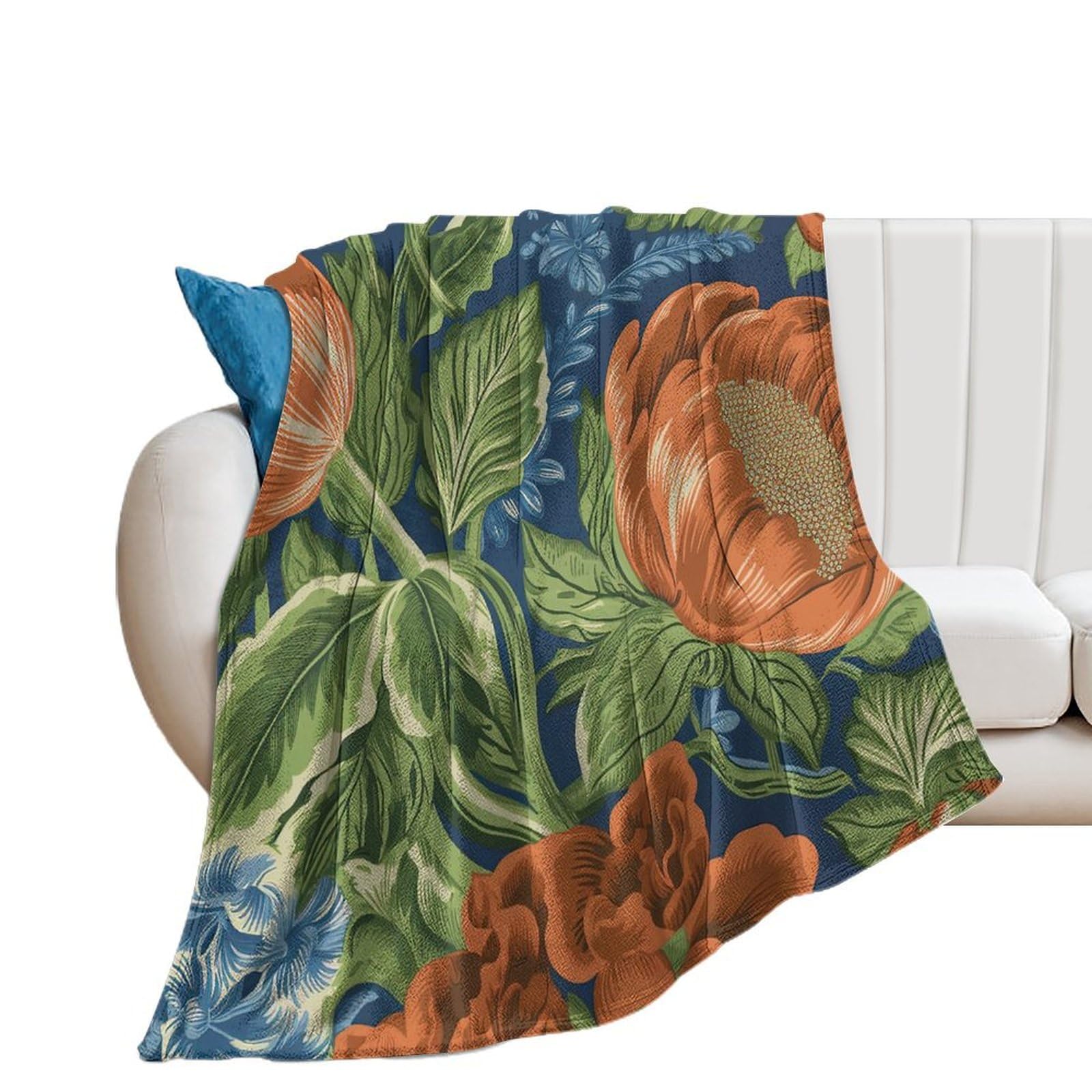 Couverture polaire en flanelle super douce et confortable grand format floral