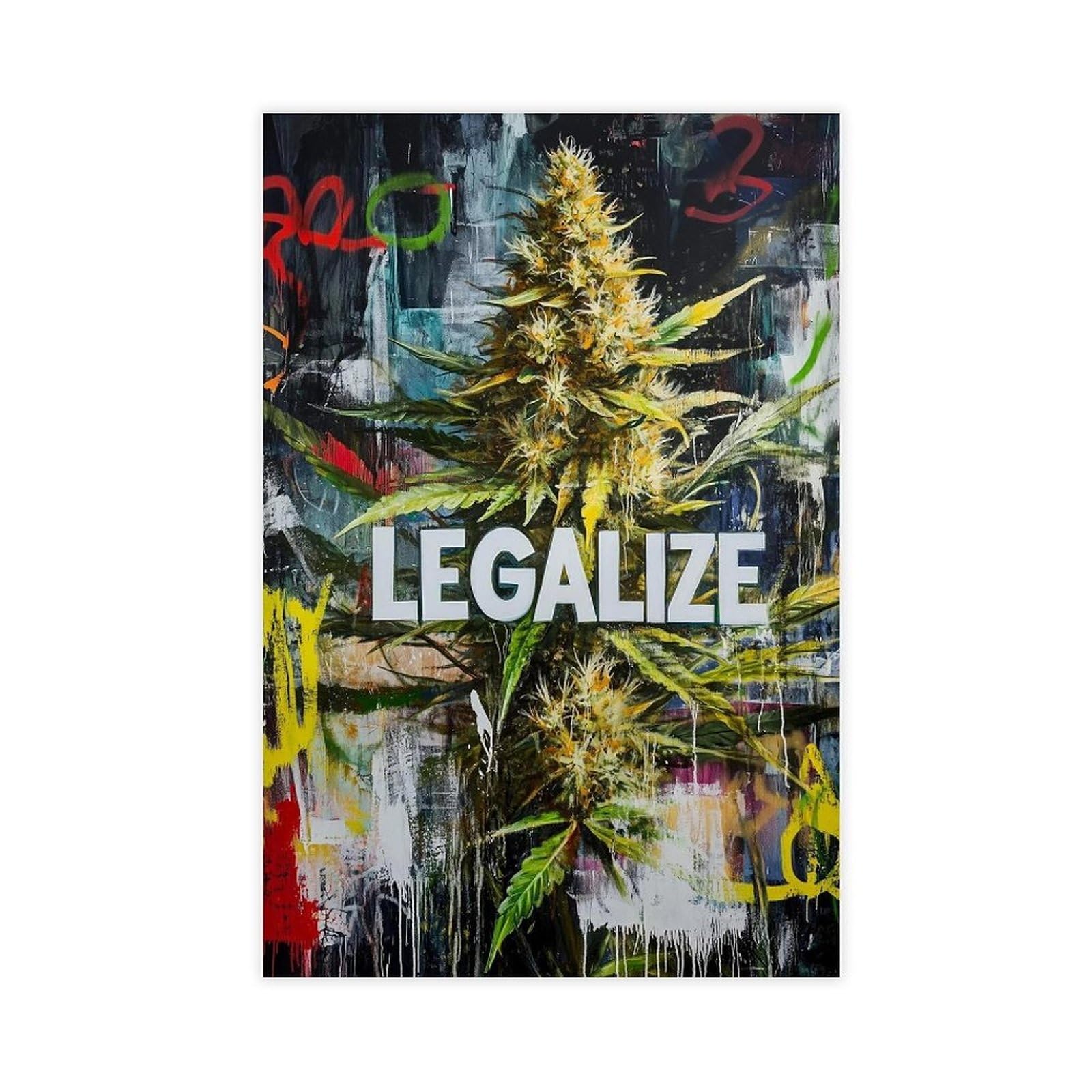 Bareronor LEGALIZE Marijuana Bud Artwork Canvas Poster Bedroom Decor Landscape Office Room Decor Gift 24" L X 36" W