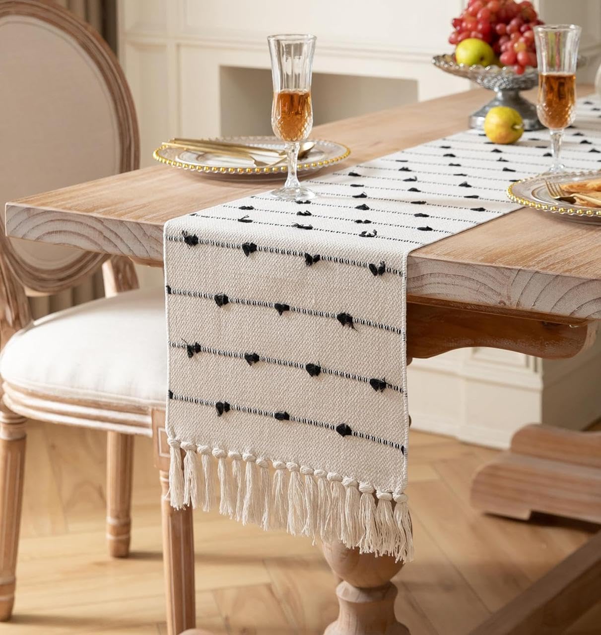 See full amazon price history chart for Waco Creation Talk Natural Cotton & Polyester Striped Hand Woven Table Runner 6 Seater Table Runner Heat Resistant Modern Dining Room Look (Cream Black_Daimond) Waco Creation Talk Natural Cotton & Polyester Striped Hand Woven Table Runner 6 Seater Table Runner Heat Resistant Modern Dining Room Look (Cream Black_Daimond) (B0BRNCN58J) Amazon Price History, Amazon Price Tracker