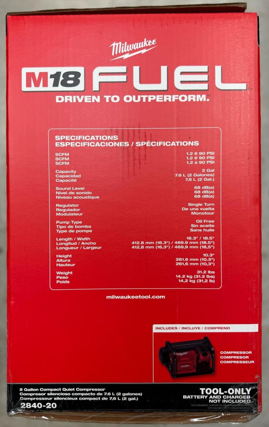 Amazon | Milwaukee M18 燃料 2ガロン コンパクト 静音コンプレッサー