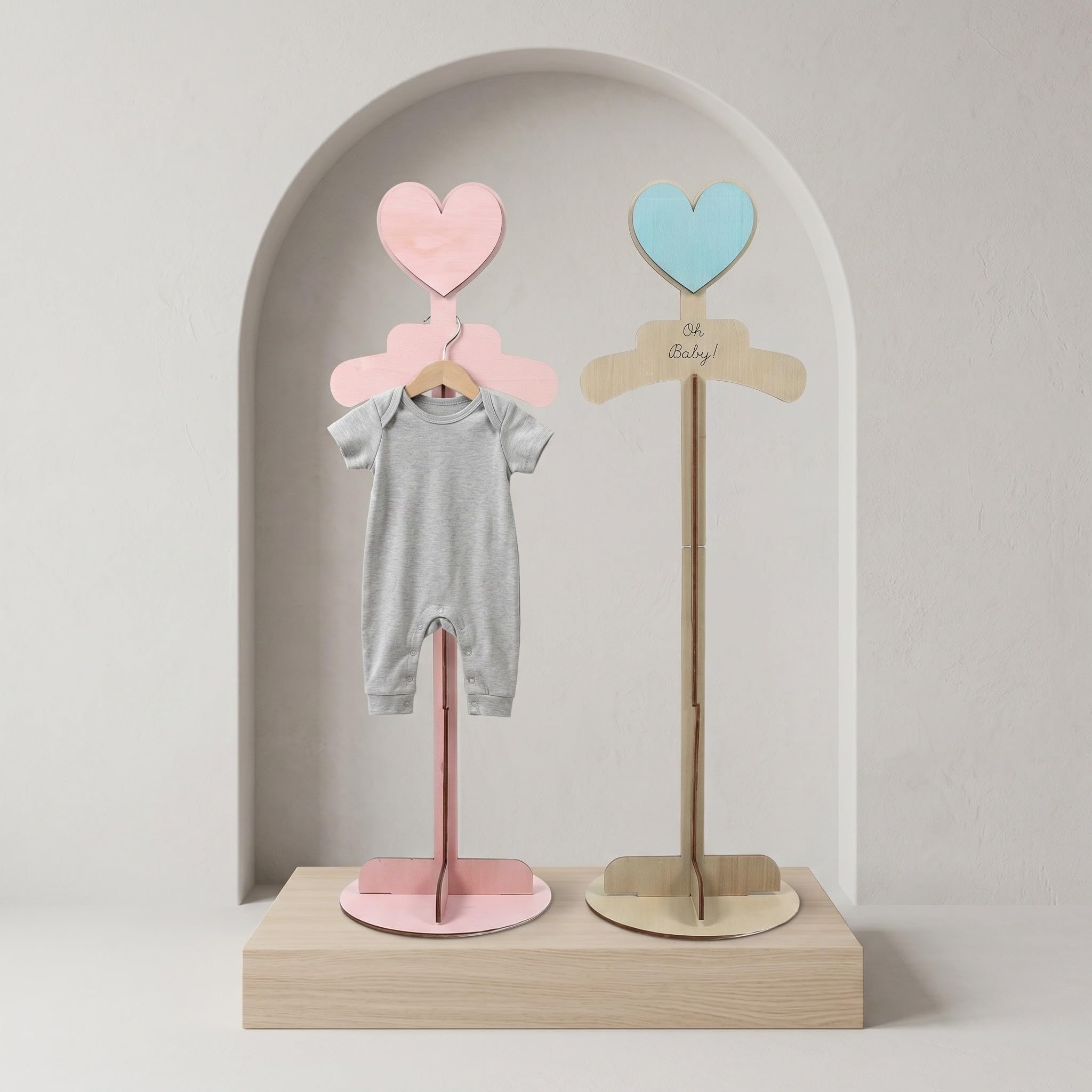 ibasenice 2er-Set Babykleiderbügel | Schulterständer für Kinder-T-Shirts (52–67 cm) | Handmontierter, tragbarer Kleiderständer für Bekleidungsgeschäfte