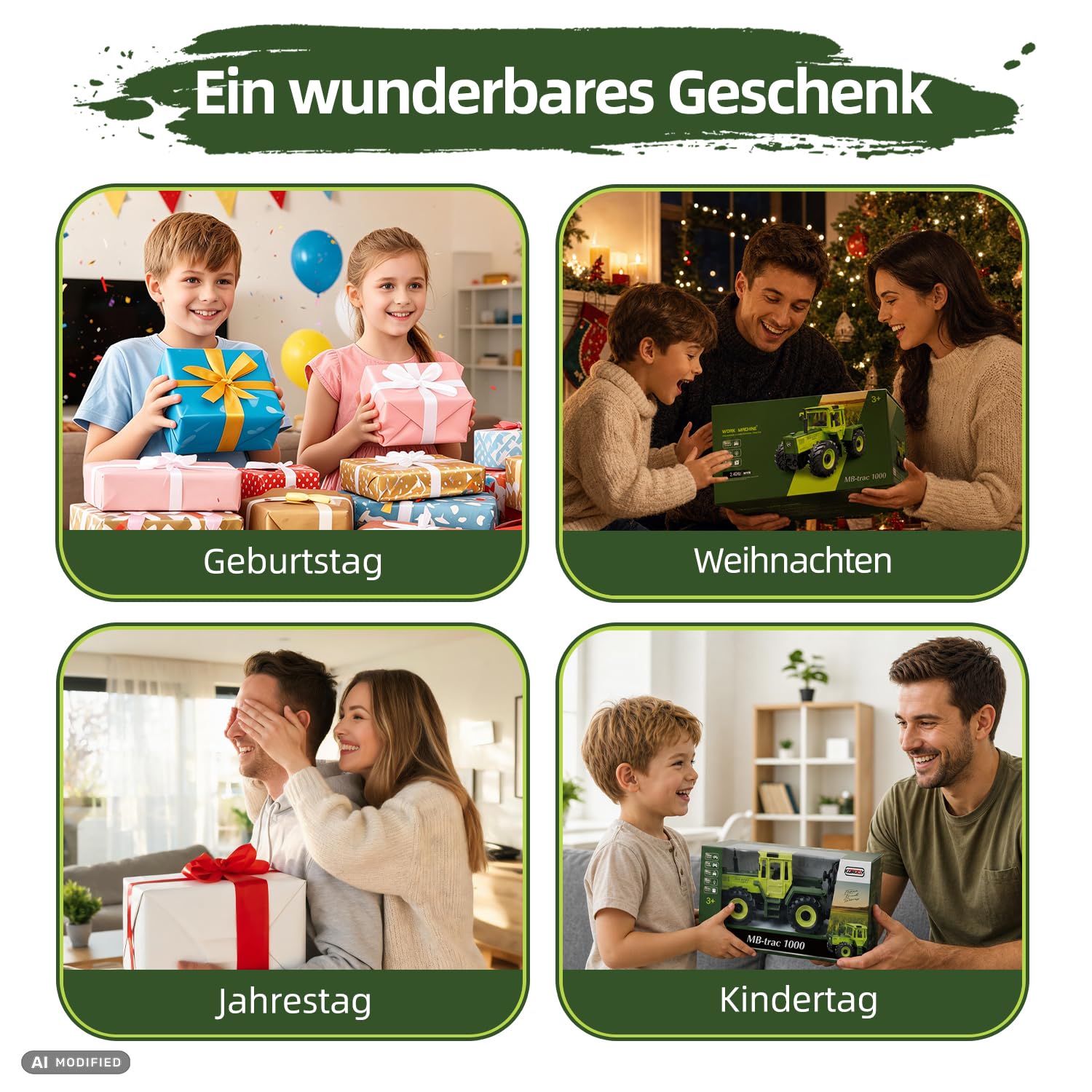 Ferngesteuerter Traktor Spielzeug ab 3 Jahre Mercedes-Benz MB-trac 1000 | Spielzeug traktor ferngesteuert, traktor mit anhänger spielzeug, farm spielzeug，Geschenk für Kinder Jungen ab 3 4 5 6 8 Jahre