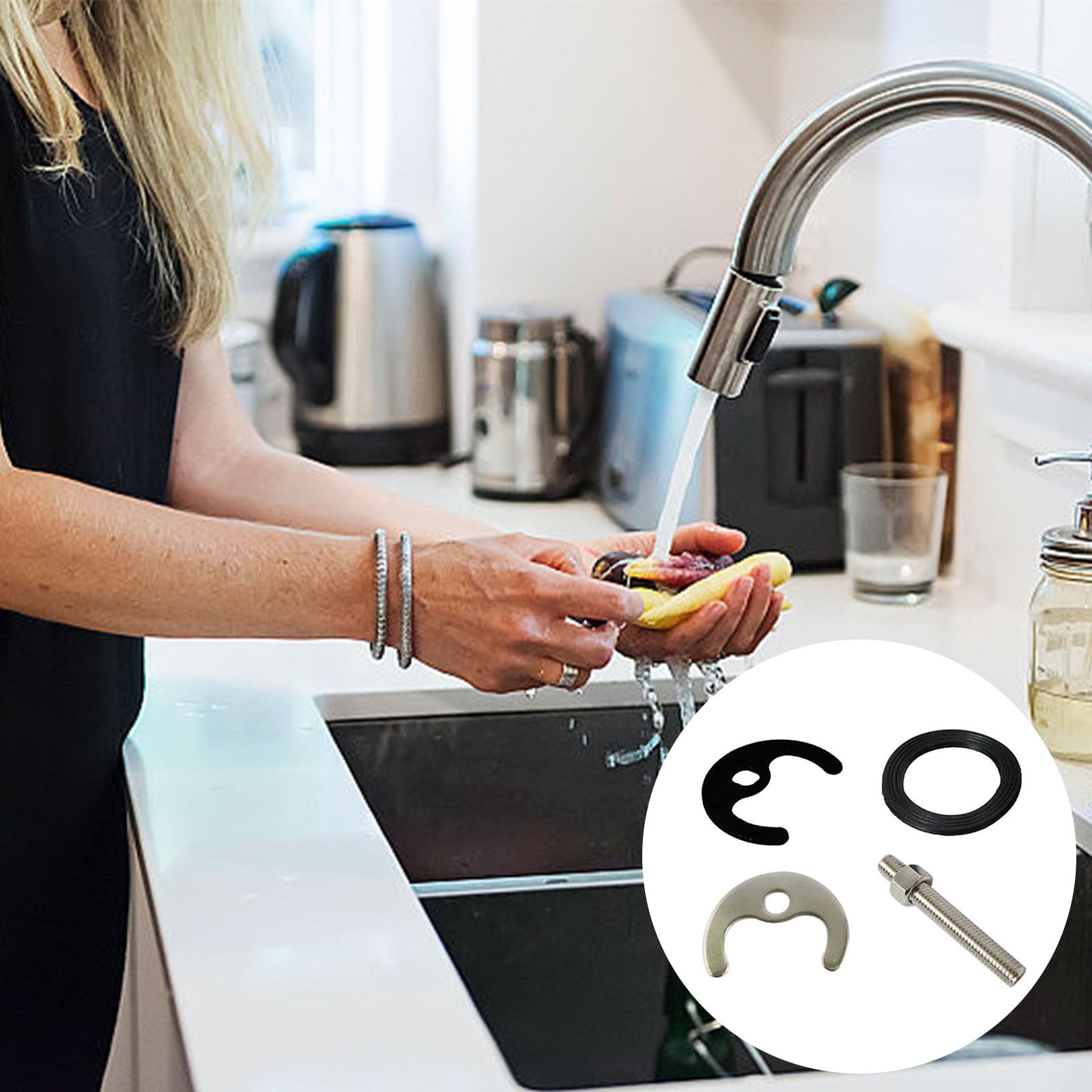 Kiuiom Montaggio Monoblocco Di Kit, RicambioRubinetto LavelloFissaggio, Sistema Di Viti Per Rubinetti Da Lavabo, Lavandino Per Fissaggio Ferro Di Cavallo