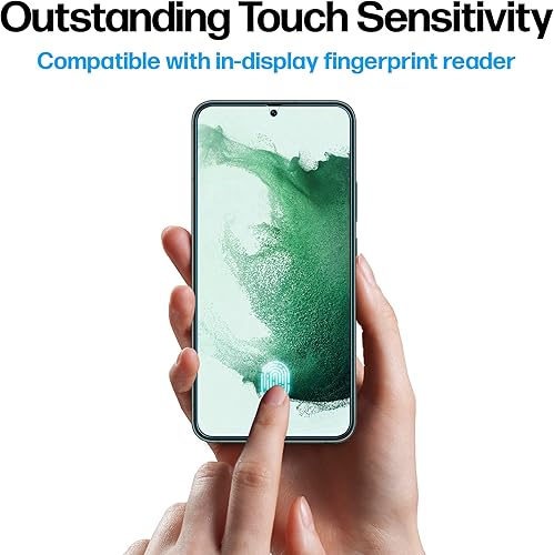 Miniatura 6 de Power Theory Protector de pantalla diseñado para Samsung Galaxy S22 Plus 5G, vidrio templado dureza 9H, kit de fácil instalación, 99% HD libre de