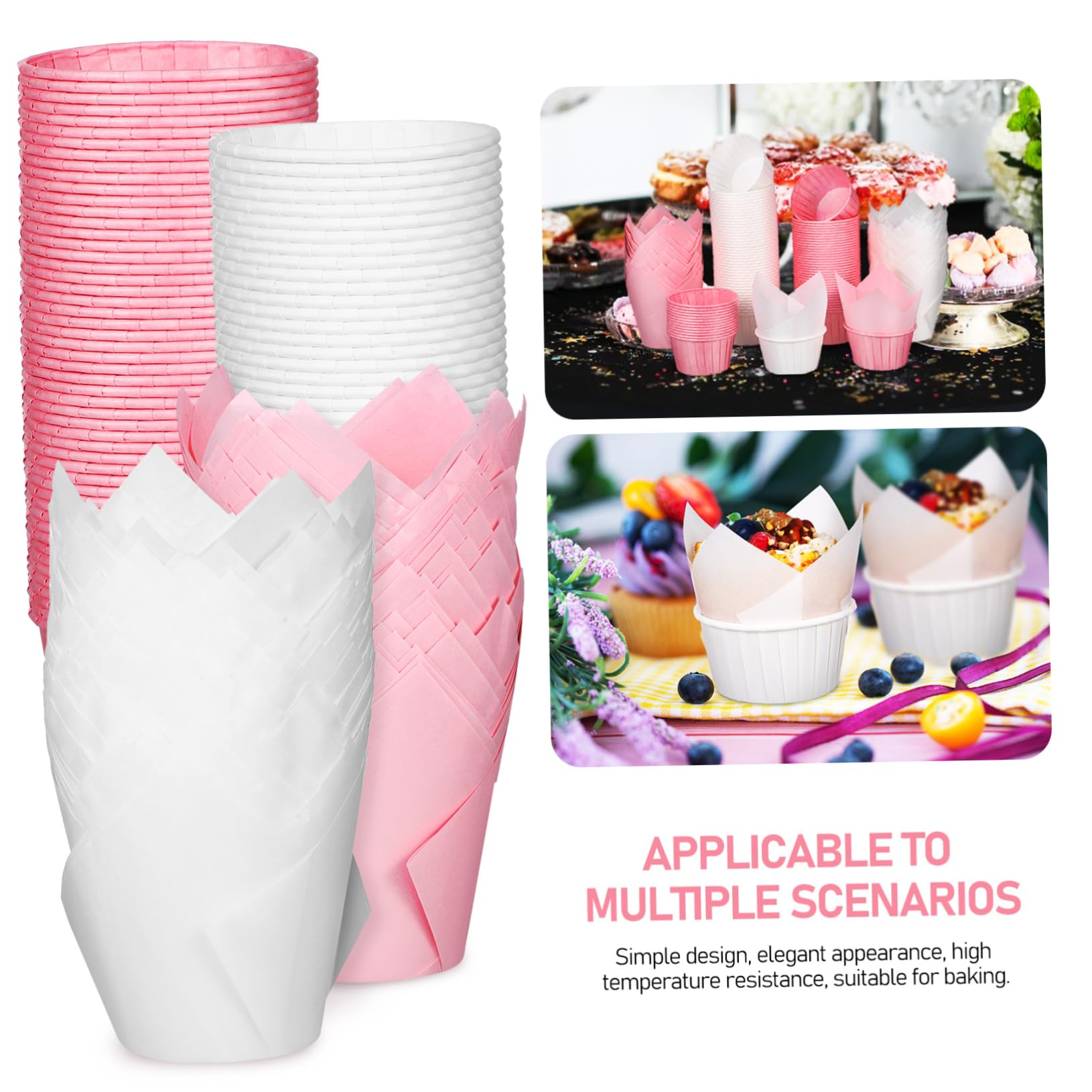 Moldes para Cupcakes y Muffins 200 Piezas de Papel para Hornear | Uso Desechable, Superficie Lisa y Alta Temperatura, para Cumpleaños y Bodas