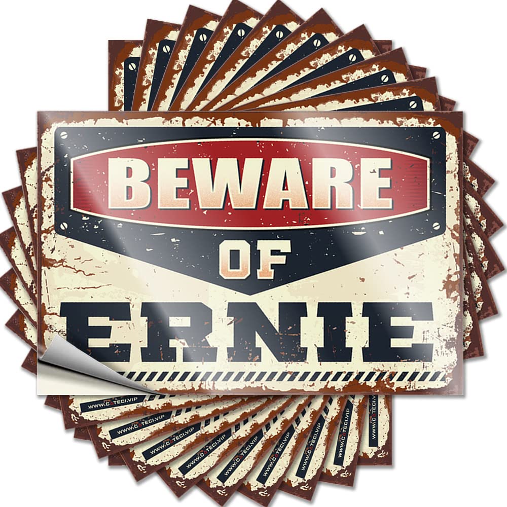 Funny Bumper Stickers for Adults Beware of Ernie Funny Sticker 10 Pcs Toolbox Stickers Brand Stickers(6X9CM)