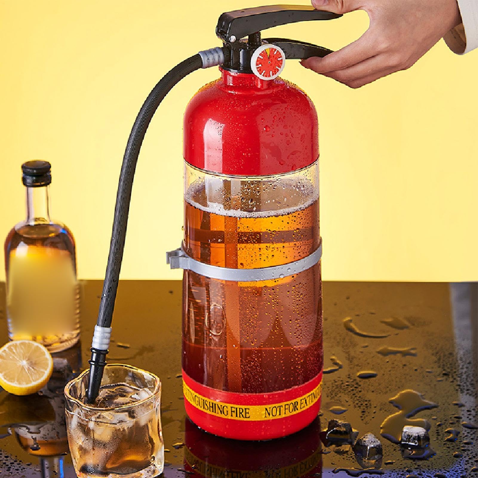 Dispenser di birra da 3 l, a forma di estintore, dispenser di bevande, portatile, versatore di vino, torre birra, accessorio per feste, per casa, ufficio, feste, ristoranti