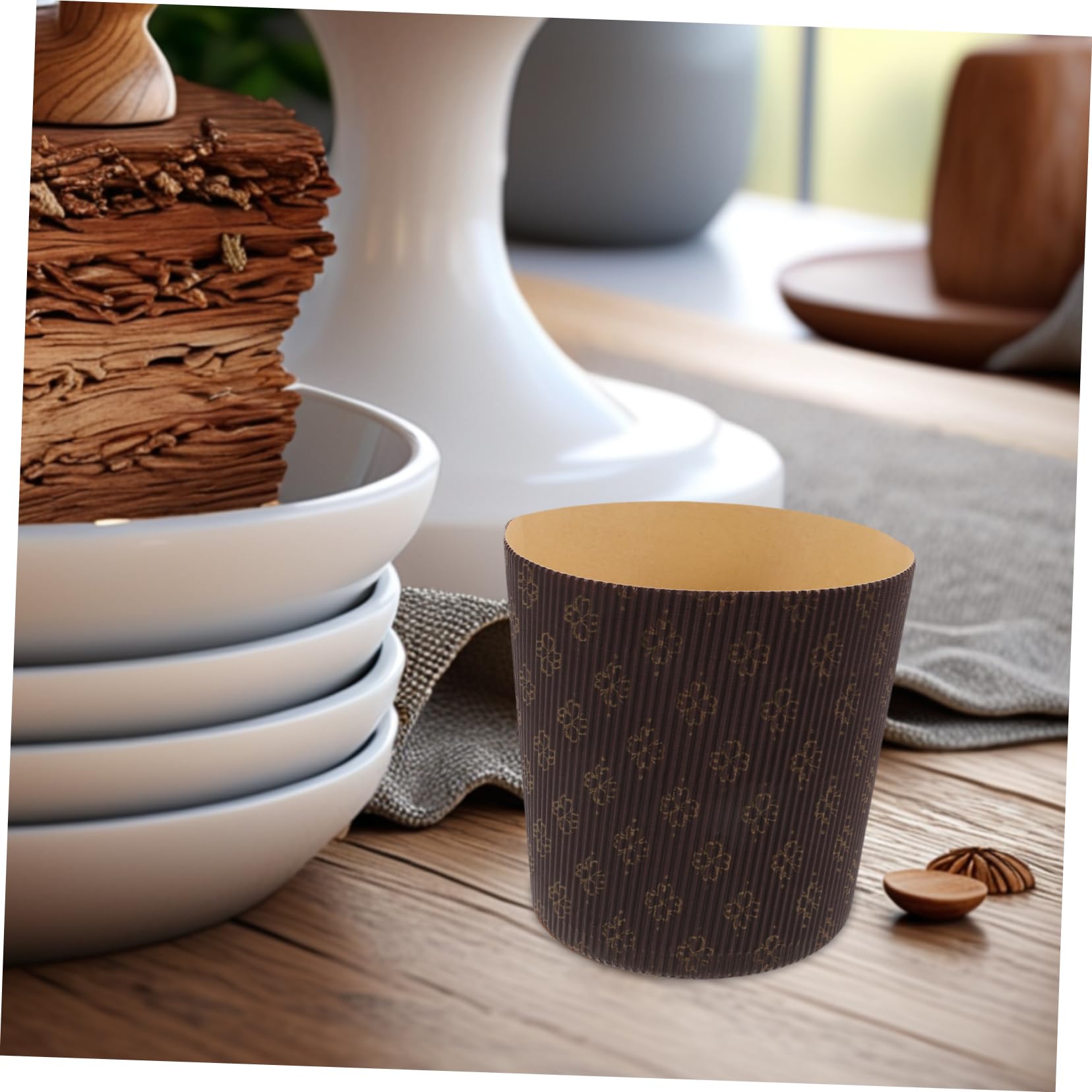 25 Piezas de Moldes de Papel para Muffins Resistentes Grasa, Material Papel Marrón, Fácil de Usar para Hornear en Casa Fiestas Elegantes