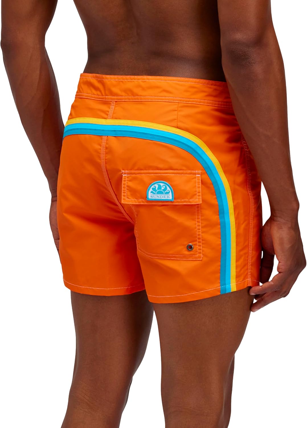 SUNDEK Mens Fixed Waist Boardshort, Swim Trunks 14" Length 3" Inseam