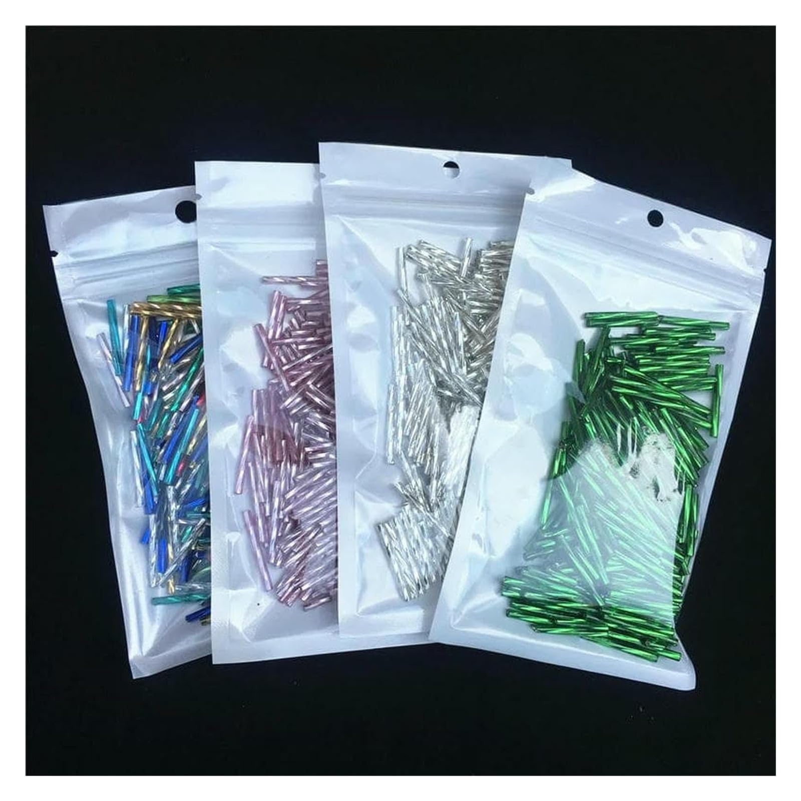 Cuentas de cristal transparente, Cuentas espaciadoras de tubo de vidrio, multicolor, 2,5 mm x 25 mm, paquete giratorio de 36 for joyería DIY(Light Blue)