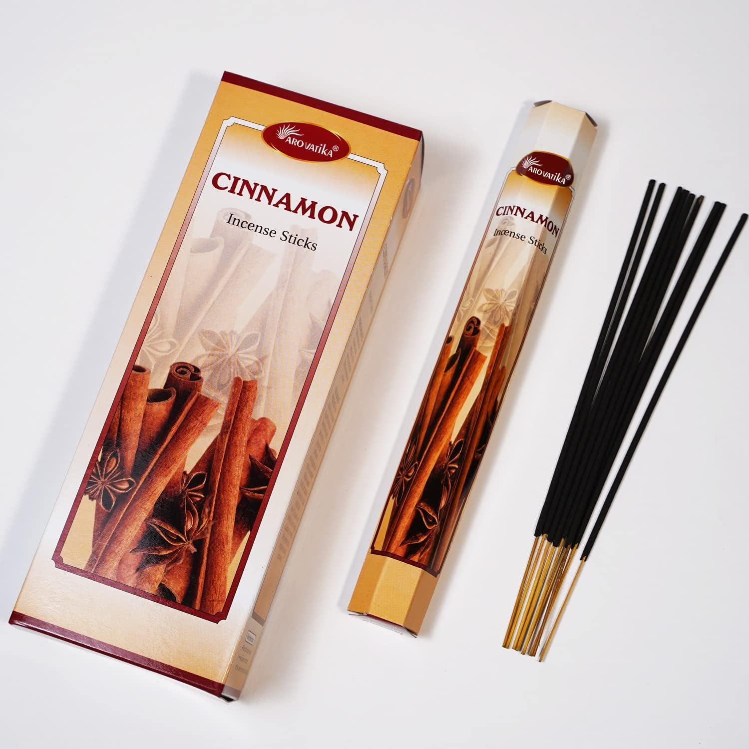 ARO VATIKA Cinamon Hexa 120 Incense Sticks in Pack of 6 | Cinnamon Long Lasting Fragrance Agarbatti for, Freshness, Meditation | Burn Time- Approx 40 Min