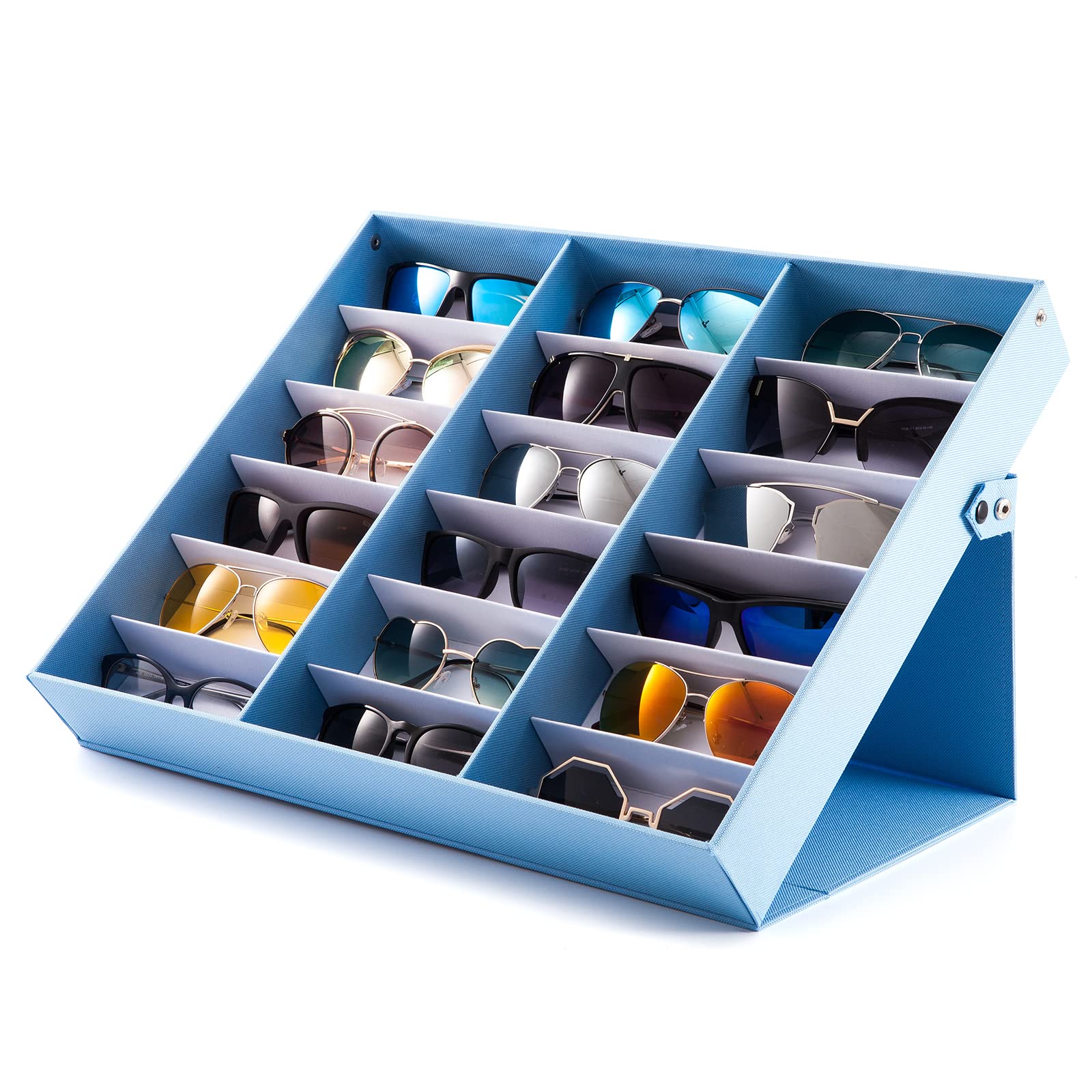 TRIUMPH VISIONSunglasses Organizer Storage Eyeglasses Holder - Multiple Glasses Case Box Eyewear Case with Lid