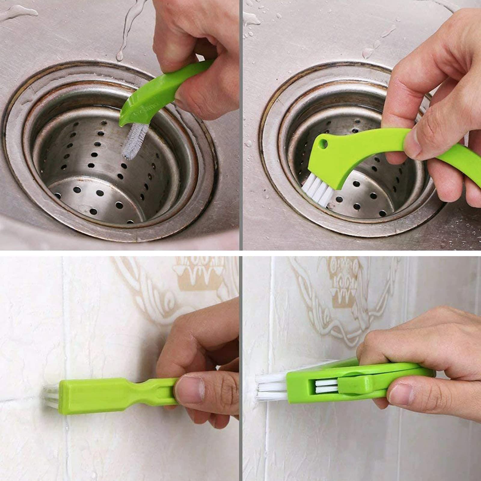 Set Pennelli Per Pulizia Profonda Chyger – Angolari 135° E 90°, Setole Rigide, Con Ganci Adesivi - 2