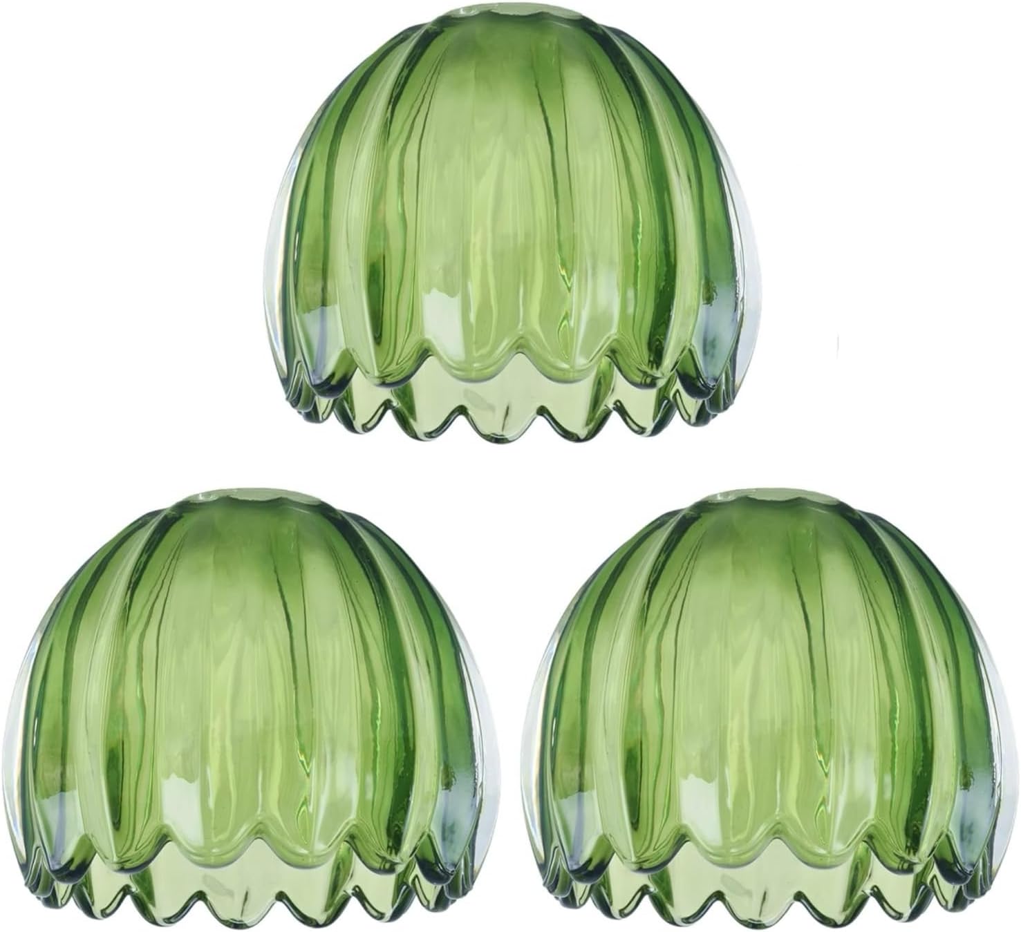 Glass Green Tulip Lamp Shades, Small Flower Lampshades,Replacement Mini Lamp Shade for Floor Lamp Table Wall Lamp Chandelier Decor (Green-3)