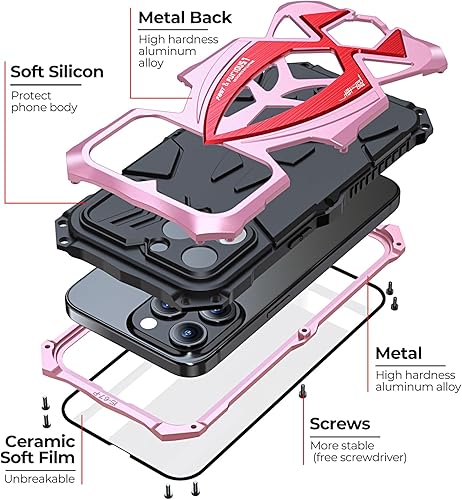 Miniatura 6 de Funda para iPhone 15 Pro Max, protección resistente, tornillo de cuerpo completo, de grado militar, de goma con carcasa dura y duradera para