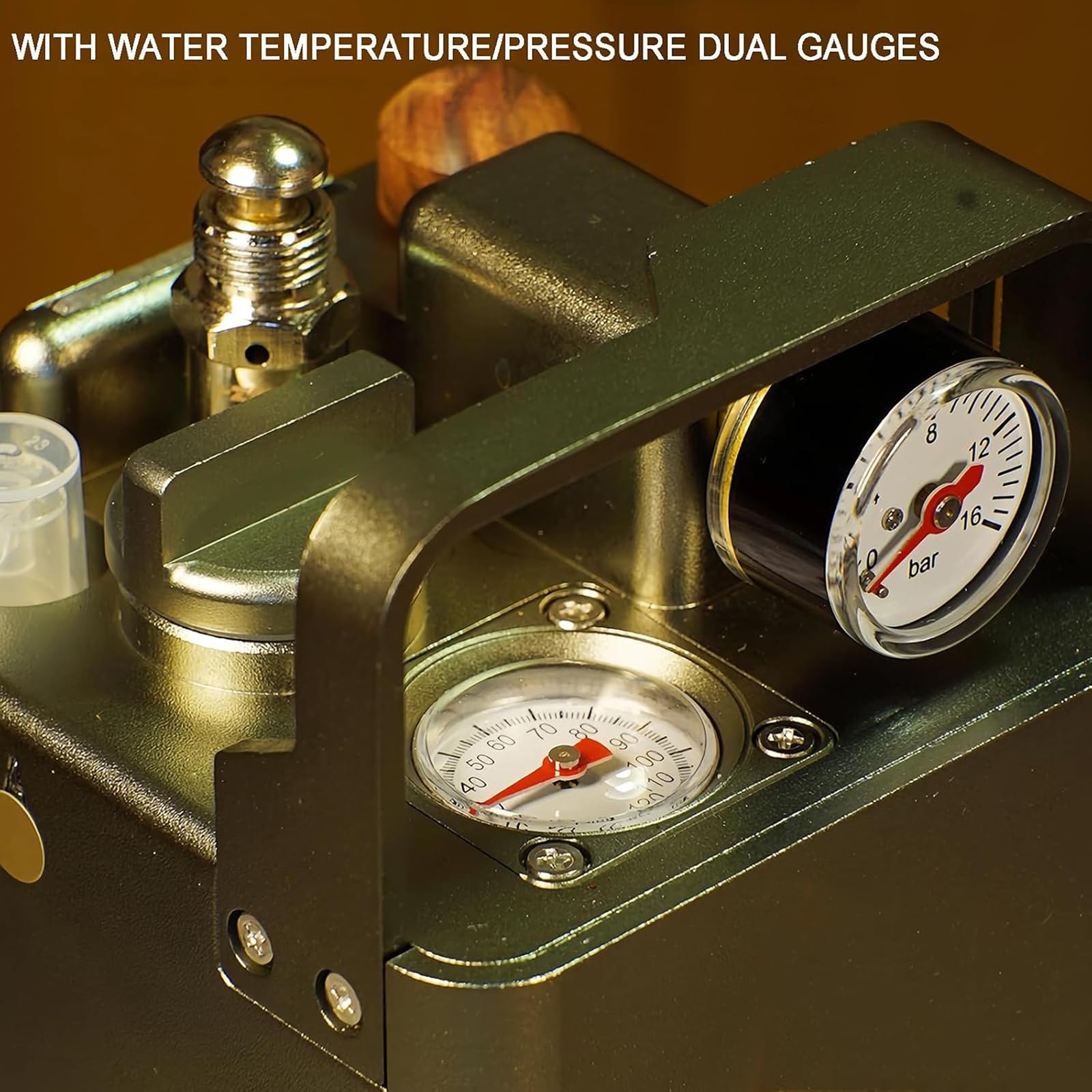 Macchina Per Caffè Espresso Pneumatica A 9 Bar, Con Gruppo Da 58 Mm E Senza Necessità Di Preriscaldamento; Dotata Di Termometro Per L'acqua, Manometro E Valvola Di Riduzione Della Pressione