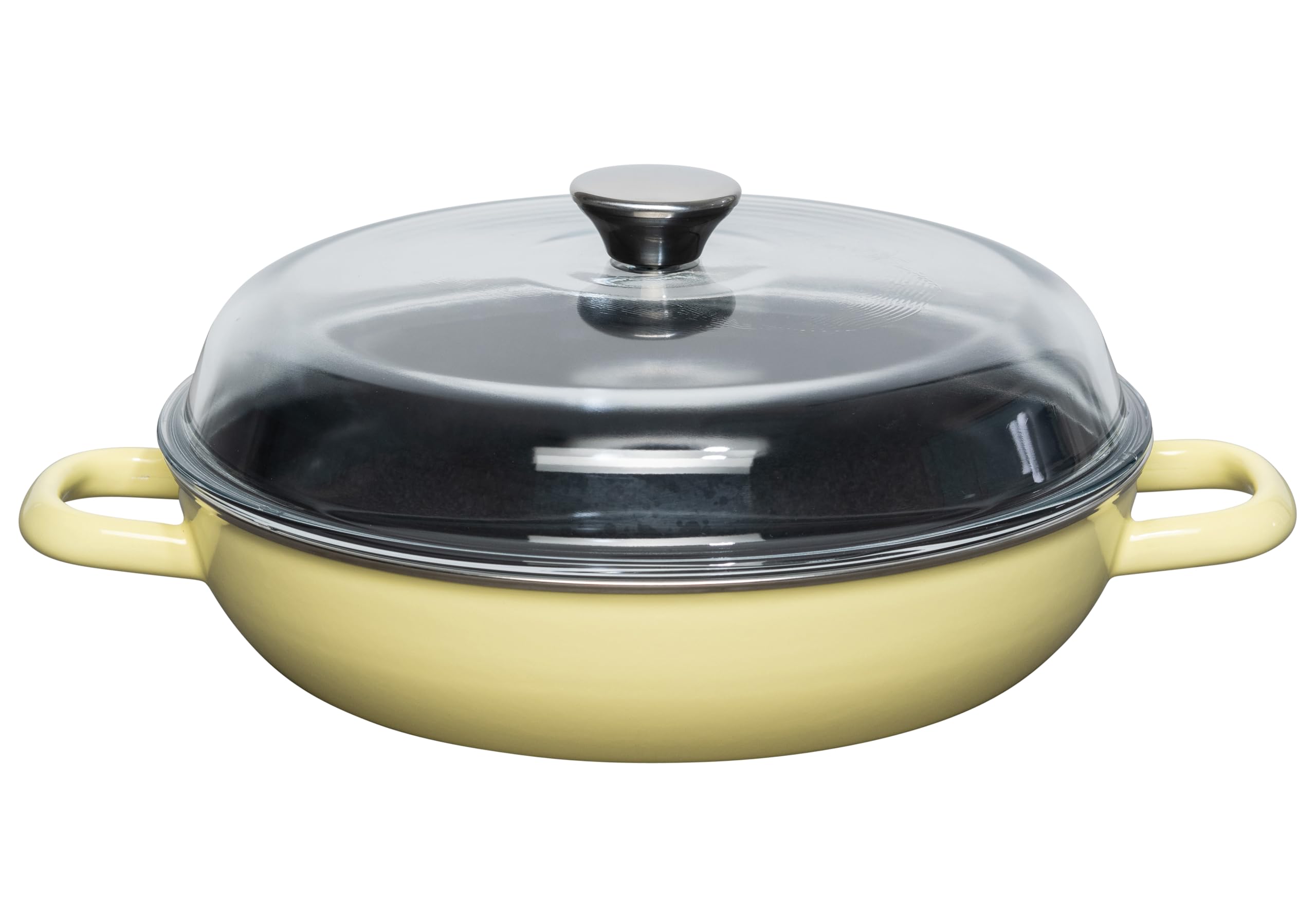 Riess, 0058-002 LEMON LBH - Sartén con tapa de cristal (28 cm de diámetro, esmaltada, 37,7 x 29,2 x 14,1 cm, peso 3,05 kg, con dos asas esmaltadas, apta para horno)