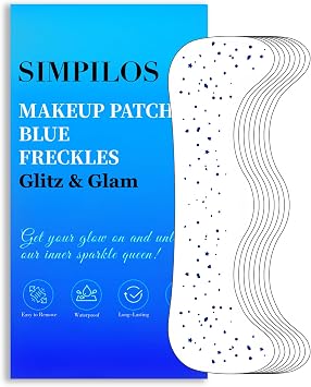 Blue Face Glitter - Waterproof and Long-Lasting Body Glitter Makeup Patches, Sparkle Rave Accessories for Festivals and Parties Blue - 8 Sheets