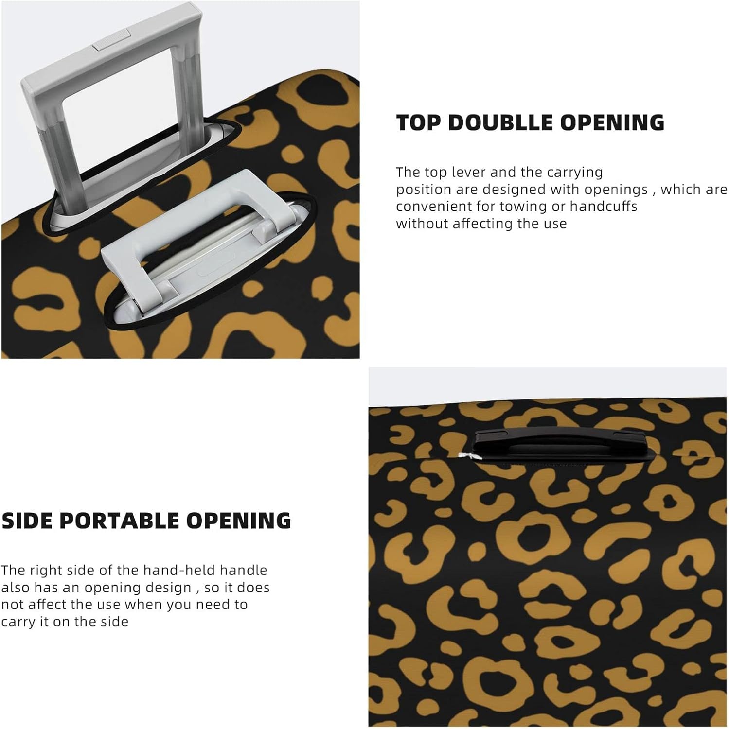 review Leopard Print Luggage Cover Elastic Washable Stretch Suitcase Protector Anti-Scratch Travel Suitcase Cover for Kid and Adult L (25-28 inch suitcase)