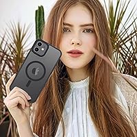 Vista 7 de Anuck - Funda magnética para iPhone 11 compatible con MagSafe, carcasa trasera mate translúcida dura, borde de TPU, delgada, resistente a impactos
