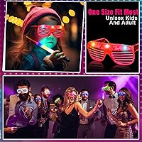 Vista 3 de Paquete de 30 lentes LED que brillan en la oscuridad, suministros de fiesta, lentes de palo brillante, gafas de fiesta para adultos y niños