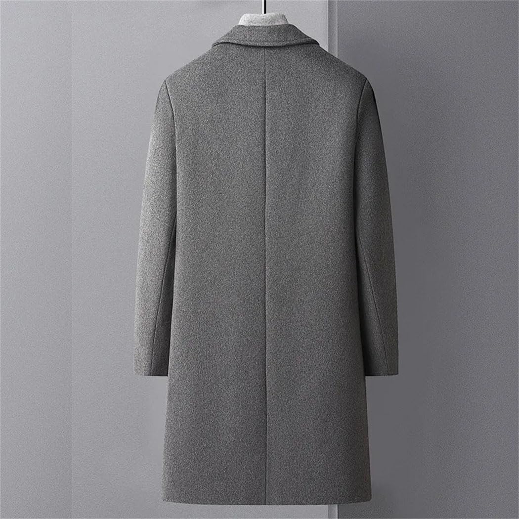 Haitpant Men's Winter Long Style Jacket Fashion Woolen Coat Wool Trench Coat Men Dress Jacket
