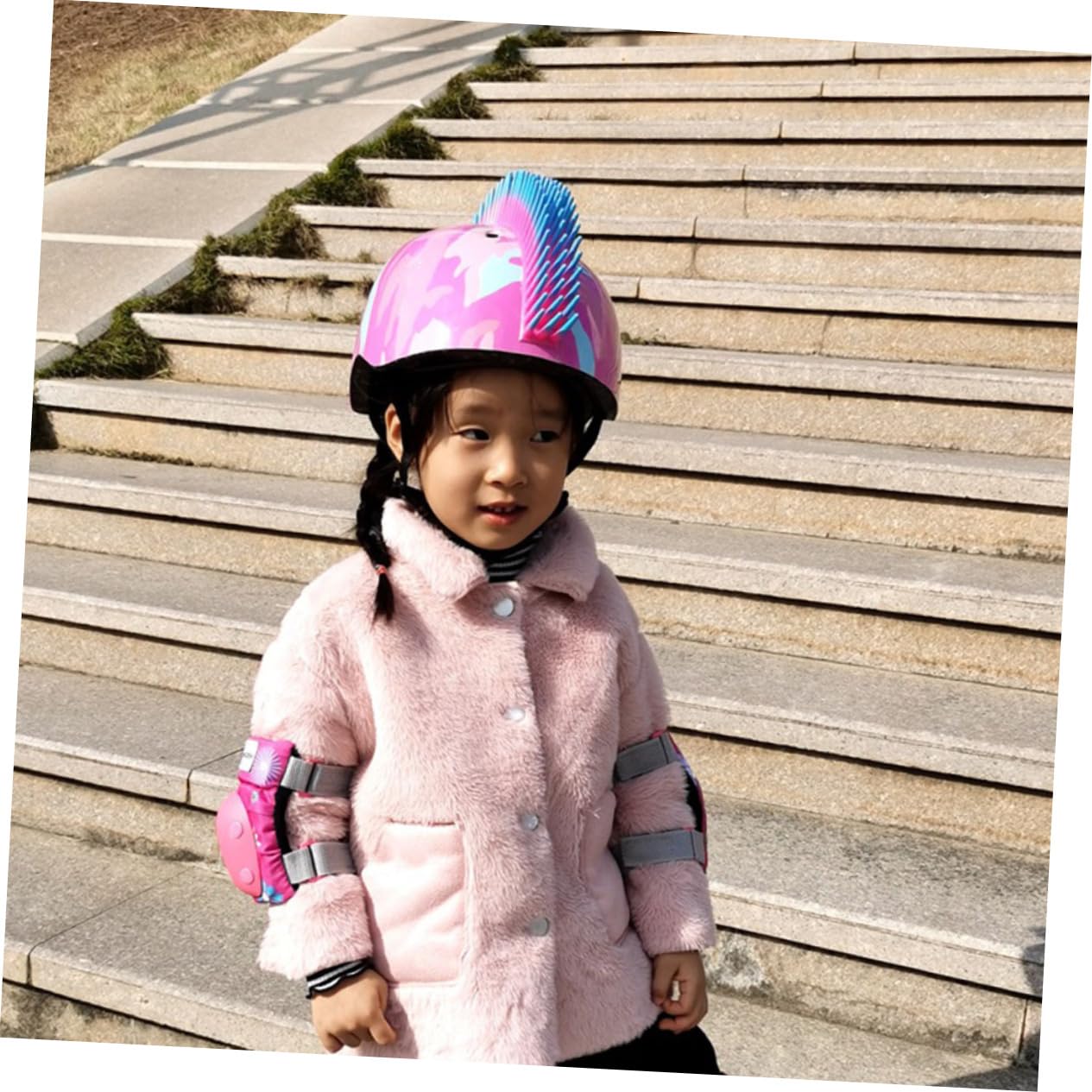 Mikinona Casco de Bicicleta para Casco de Protección Infantil y Cómodo Equipamiento de Seguridad para Ciclismo y Patinaje Unisex Color Rosa