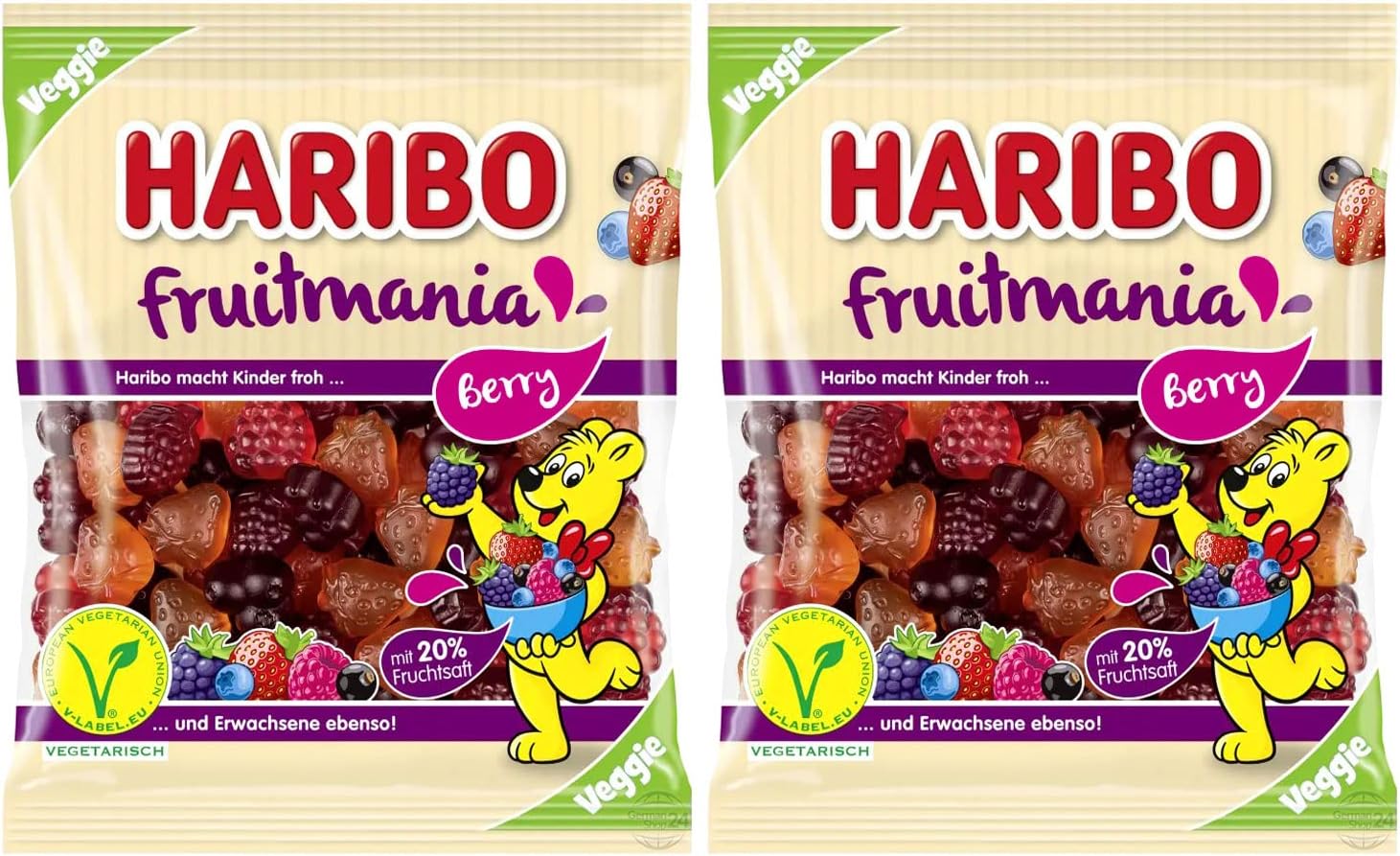 Haribo Fruitmania Berry Vegan Gummy Candy 2-Pack (2 x 160g)