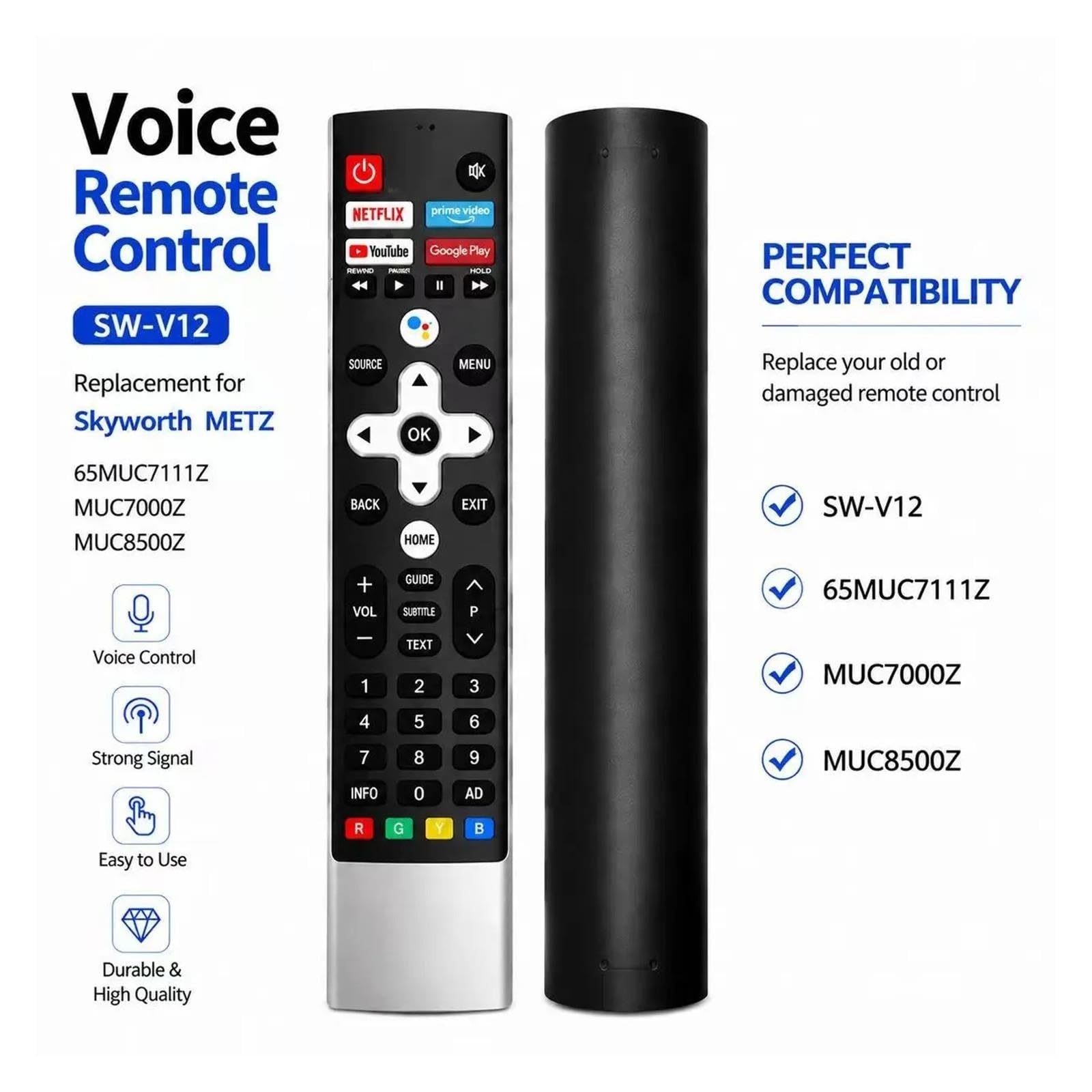 1 pièces SW-V12 télécommande vocale Remplacement TV