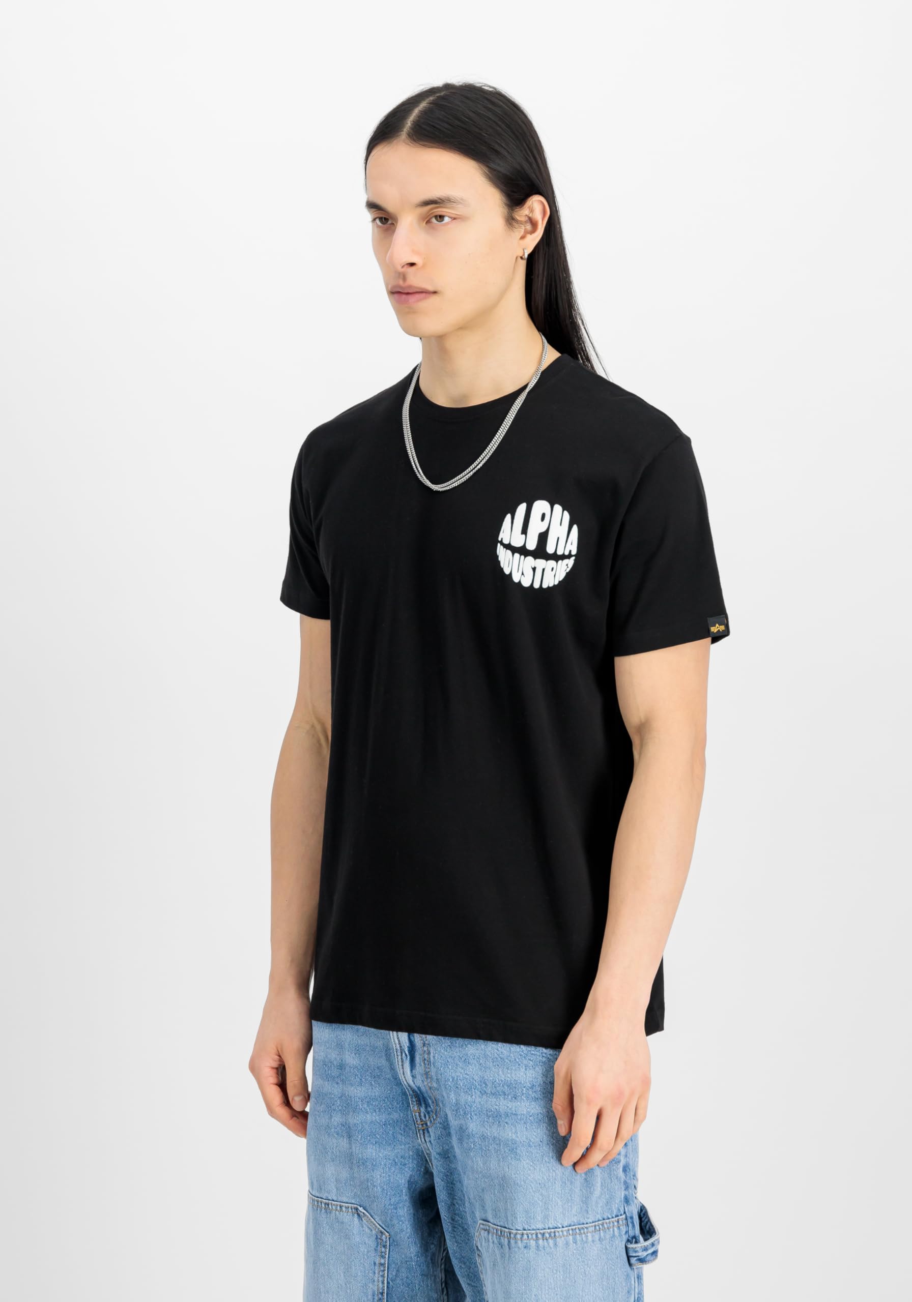 Alpha Industries Mężczyźni Logo Back Print T-shirty Black XXL