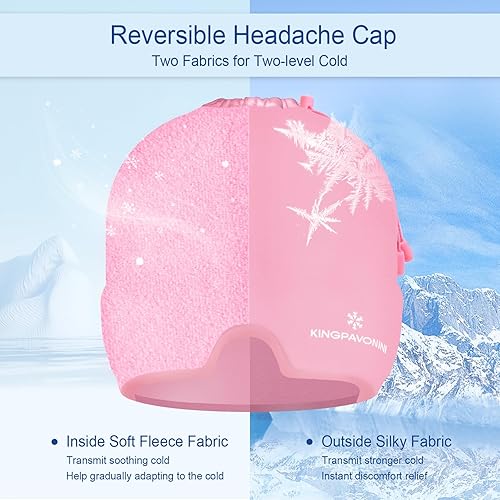 Miniatura 2 de Gorro de gel para dolor de cabeza de hielo para migraña, gorra ajustable para alivio de migraña con cordón para todas las cabezas, gorra de