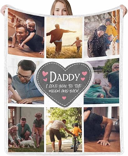 Manta personalizada con texto fotográfico manta personalizada para papá manta de fotos personalizada para madre padre adultos amigos amantes de