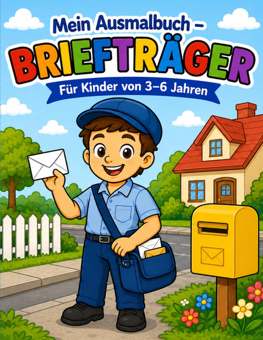 Mein Ausmalbuch - Briefträger: Für Kinder von 3-6 Jahren | Kreativer Malspaß rund um Post und Briefe | Für Rechts- & Linkshänder geeignet (Mein Ausmalbuch - Berufe entdecken)