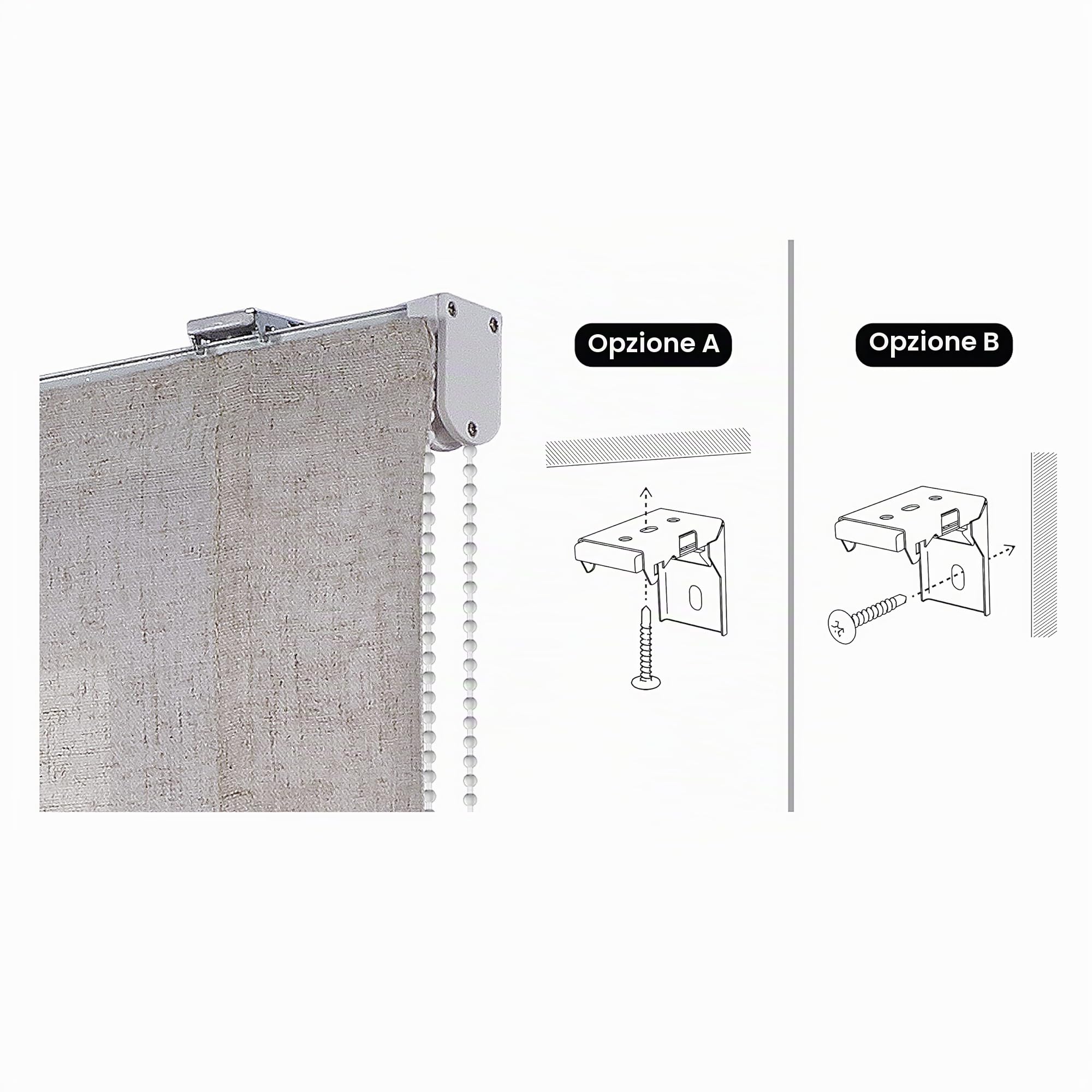 Pachetto, tenda a rullo pieghevole senza aste, confezione beige, 45 x 175 cm