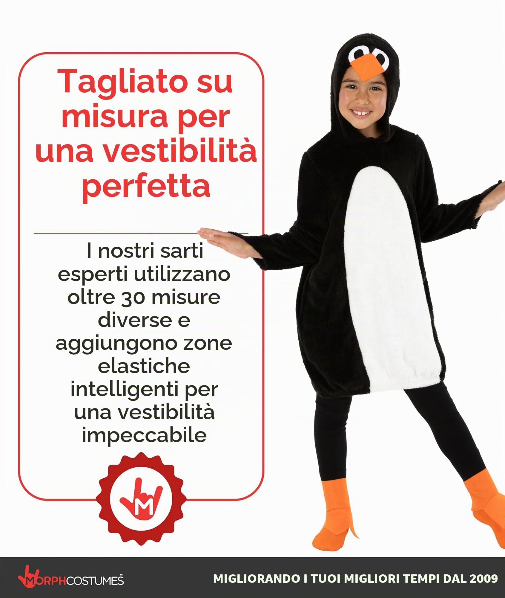 Fun Shack Costume Pinguino Bambini, Tuta Pinguino Halloween Bambini | Tuta Intera & Copriscarpe da Pinguino, Design Bianco e Nero, Perfetto per Halloween, Ideale per il Gioco di Ruolo