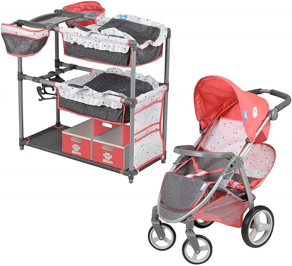 Hauck Twin Doll Play Set (Doll Not Included) Doll Stroller For Kids Play NEW
