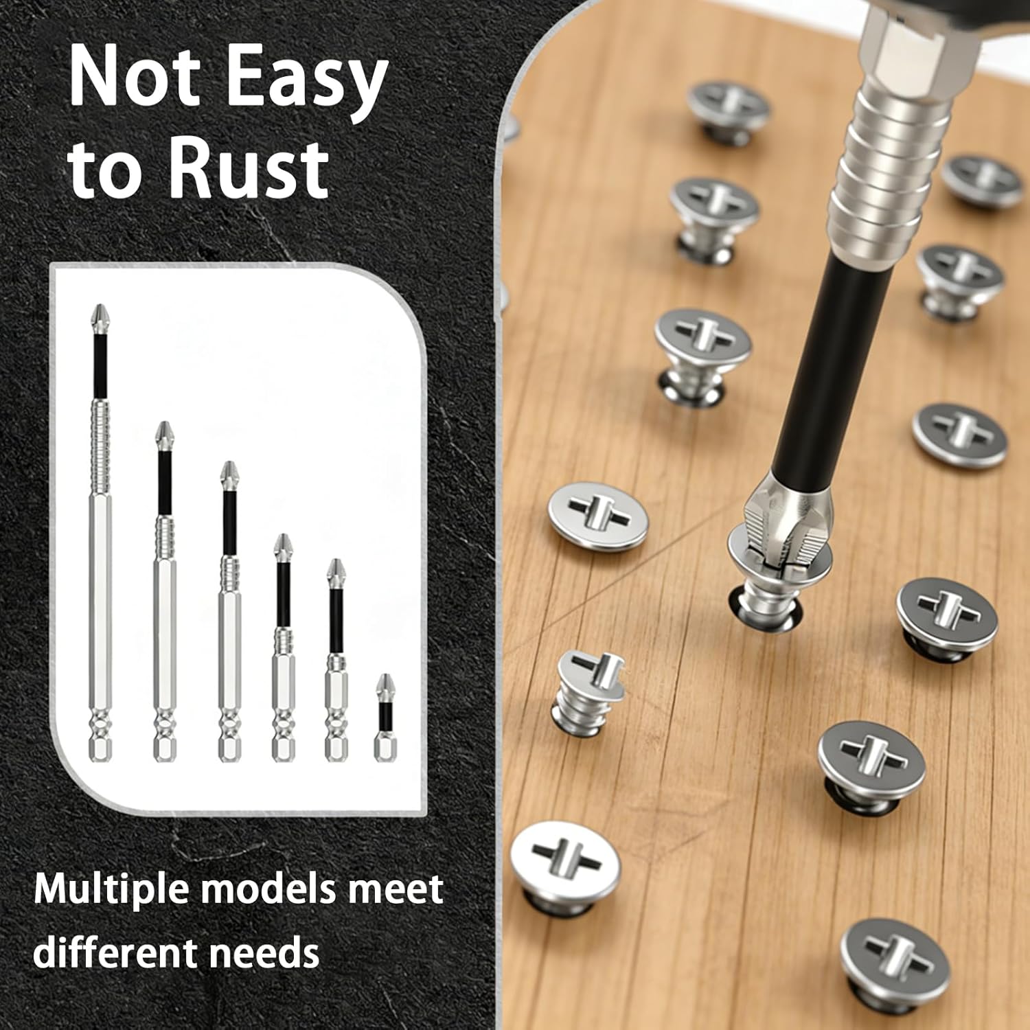 6 PCS Strong Magnetic Durability Screwdriver Drill Bit Set,High Magnetic Screwdriver Drill Bit Set,Universal Anti-Slip Magnetic Electric Screwdriver Set,25/50/65/70/90/150mm