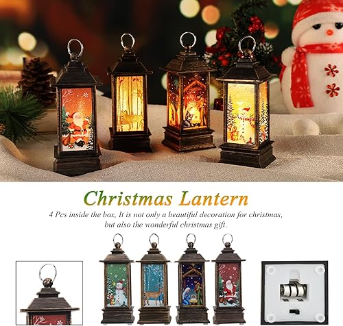 Miniatura 4 de Mini linternas decorativas de Navidad, linternas de Navidad, decoración del hogar, farol pequeño para velas, decoración de vacaciones, regalos para