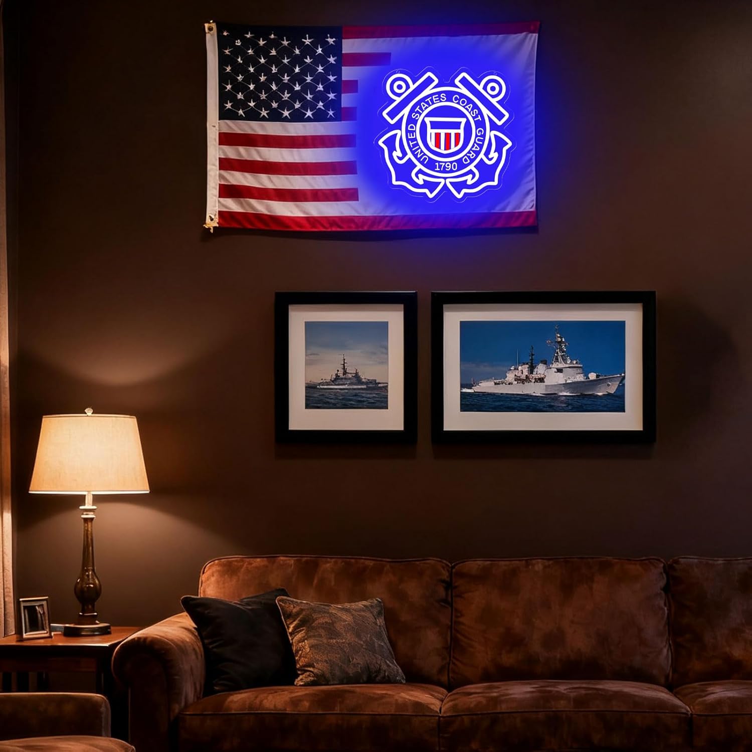 Military-themed Neon Signs Wall Decor for Man Cave Bedroom Bar Army Themed Gift Art for Christmas Party-12.87×12.2 IN-USB Powered-Acrylic