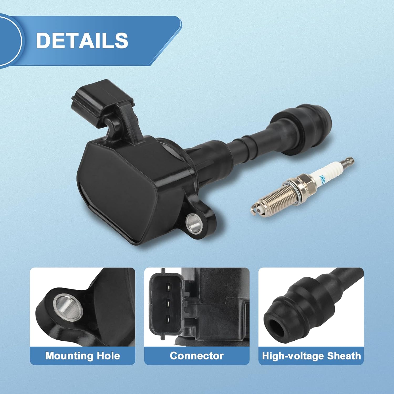 Set of 6 UF349 Ignition Coil Pack and Iridium Spark Plugs Compatible with Nissan Altima Frontier Murano Pathfinder Quest Xterra, Infiniti I35 QX4, Suzuki Equator 3.0L 3.5L 4.0L